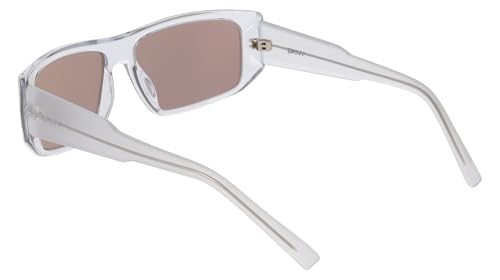 DKNY DK555S Rectangular Sunglasses, Crystal Clear, 574
