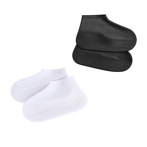 RHQFDM 4 Stück Unisex Wasserdichte Überschuhe Wiederverwendbar...