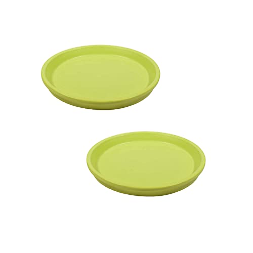 Image of Lasaki Round Ceramic Trays (Plates Saucers) for Pots, planters, Flower, Succulent(Set of 2,Mint,3.5 inch) R3.5(Plants not Included)