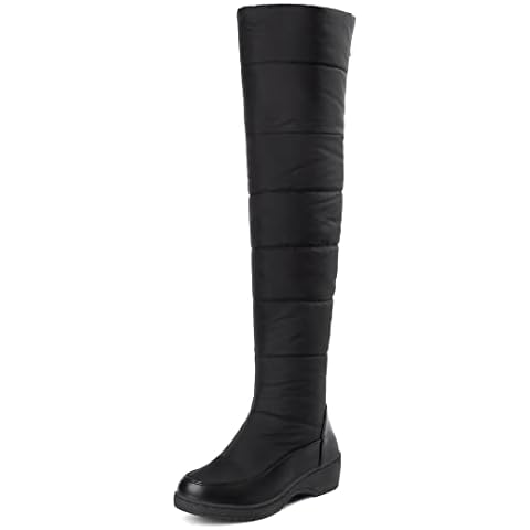 KUUTGG Women's Winter Over The Knee Thigh High Snow Boots Waterproof Rain Warm Fur Wide Calf Tall Snow Boot Cover