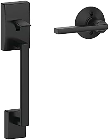 Schlage FE285 CEN 622 LAT Century Front Entry Handleset with Latitude Lever, Lower Half Grip, Matte Black