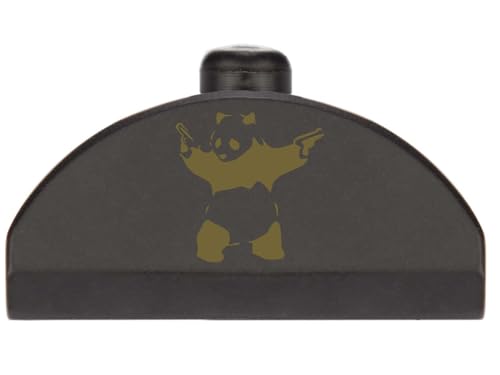 NDZ Performance Grip Plug for Glock Gen 4-5 – Heavyweight Brass – Fits G17 G19 G22 G23 G31 G34 G45 G47 – Cerakote Armor Black Finish, Panda with Guns – Made in USA
