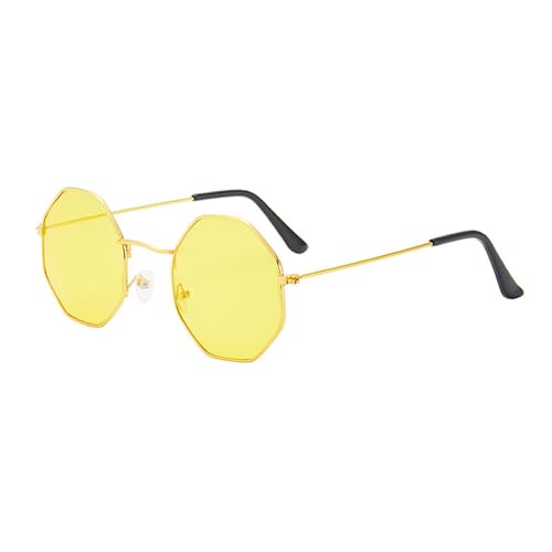 Image of New 2025 Polygon Creative transparent Ocean Lens Sunglasses Octagonal Sunglasses Metal Frame