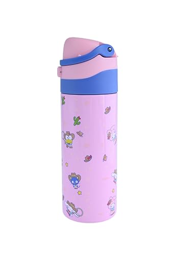 Image of Hello Kitty & Friends All-Over Character Print Pink 24 Oz Stainless Steel Water Bottle
