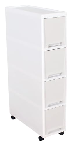Meuble de rangement pour petite salle de bain étroite et buanderie fonctionnelle