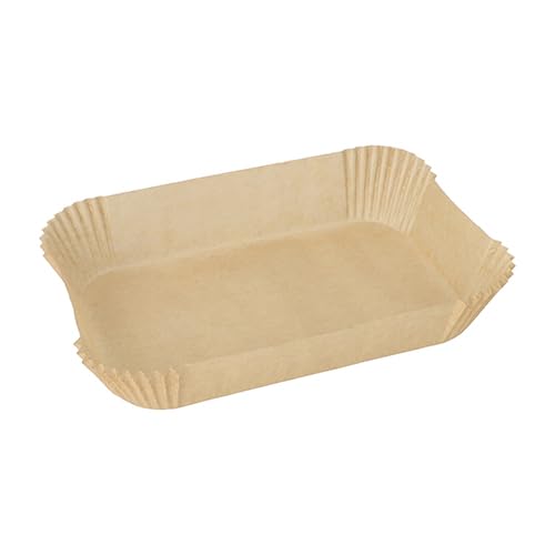 100 Backpapiere 22 cm x 14 cm x 4,5 cm braun für Heißluftfritteusen (10 x 100 = 1000 Stück)