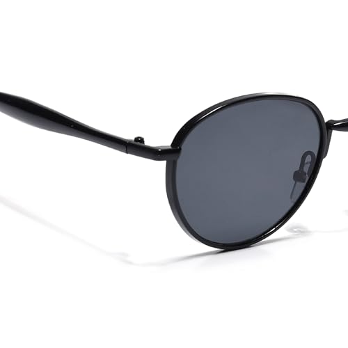 Image of Voyage Round Polarized Sunglasses for Men & Women (Black Lens | Black Frame - MG7609)
