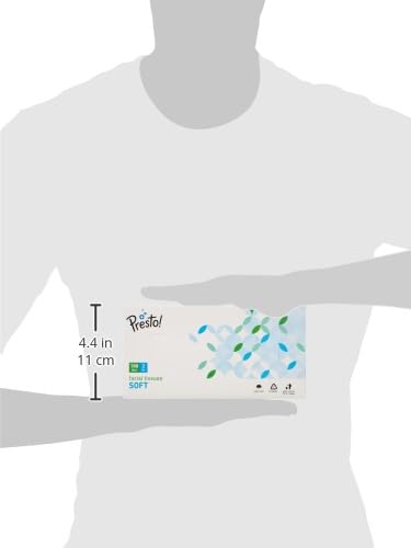 Image of Presto! 2 Ply Facial Tissue Paper,100% Natural Virgin Paper-Pack Of 4(100 Pulls Per Box)