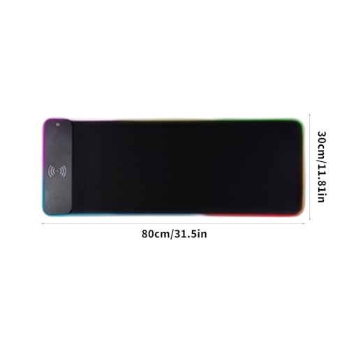 Tapis de bureau LED antidérapant avec chargeur sans fil 15W