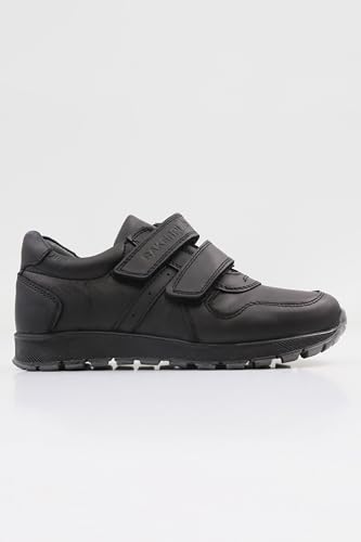 Image of SIRRI Boys Black Leather School Shoes, Formal Smart Back to School Trainers