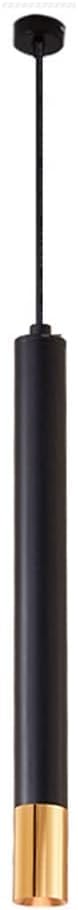 Lustre rond à tube suspendu pour salon suspension LED noire cylindrique