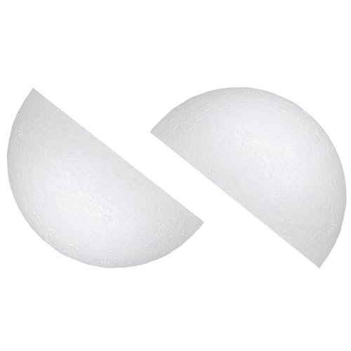 vibedor 2 PCS 8 Inch Half Foam Balls White Styrofoam Balls Dry Foam Half Ball Small Styrofoam Balls for Christmas Thanksgiving Day and Festival for DIY Projects Home Craft Projects