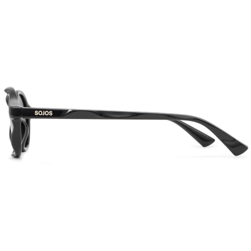 Image of SOJOS Trendy Polarized Oval Sunglasses for Women Men,Fashion Ovale Rounded Shades Fashion Wave Frame UV400 Protected SJ2697