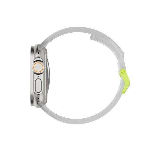 Image of Urban Armor Gear UAG Replacement Watch Strap, Scout Silicone Slim Watch Band Designed for Apple Watch (49mm /45mm /44mm /42mm) (Series 4-11 /Ultra 3 /2 /Ultra /SE /SE2) (Watch NOT Included) -Smoke /Active Neon