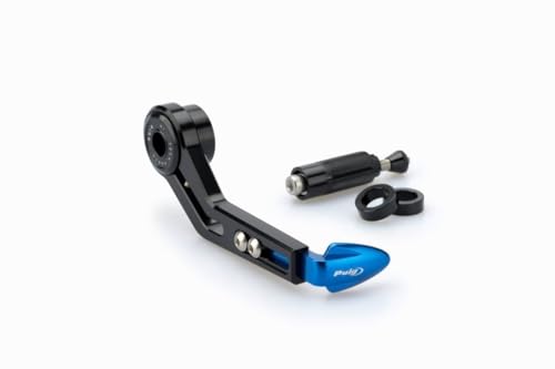 Puig 3765A Protections de levier en aluminium usiné CNC avec réglage ajustable pour une sécurité et un contrôle maximum en conduite, Bleu