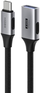 Hagibis USB C to USB A Extension Cable, 10Gbps Braided Type-C Mal...