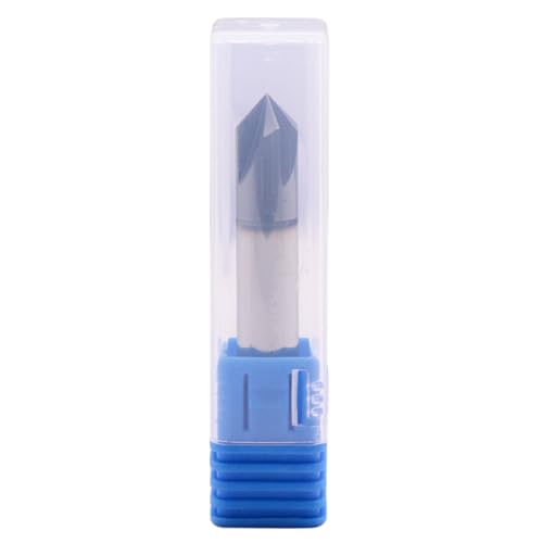 Image of 3 /8 inch 4 Flute 90 Double End Solid Carbide Chamfer End Mill - AlTiN Coated | 90 Chamfer Angle, V Groove Router, 3 /8 inch Shank 2-1 /2 inch OAL For Milling Wood, Alloy Steel, Carbon Steel, Cast Iron, Copper