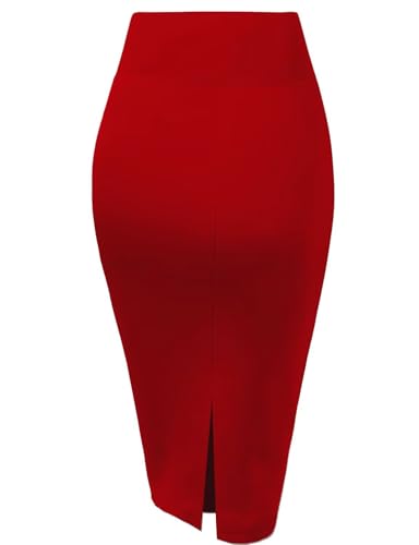 Image of Hybrid & Company Women's Scuba Pencil Skirt | Scuba stretch fabric, sleek tailored design, comfortable fit, suitable for office, meetings, and professional settings