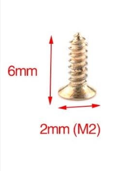 Image of Tia Small 2mm Dia Screws for Jewellery Box, Gift Box, Small Furniture, Instruments, Projects and DIY-480pcs (M2x6mm, Golden)
