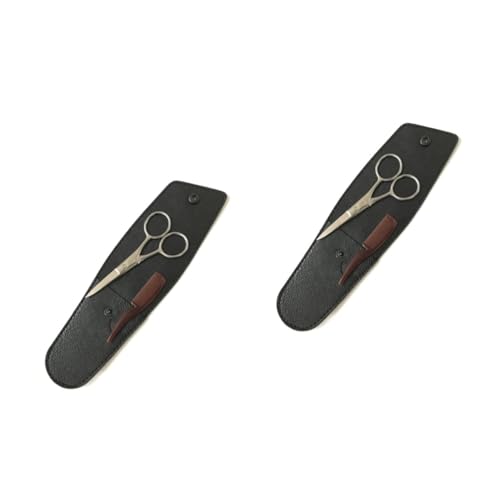 Ipetboom 2 Sets Beard Scissors Mustache Trimming Scissors Beard Cutter Beard Trimming Scissors Hair Cutting Scissors Professional Beard Shears Professional Shears Hair Cutting Black