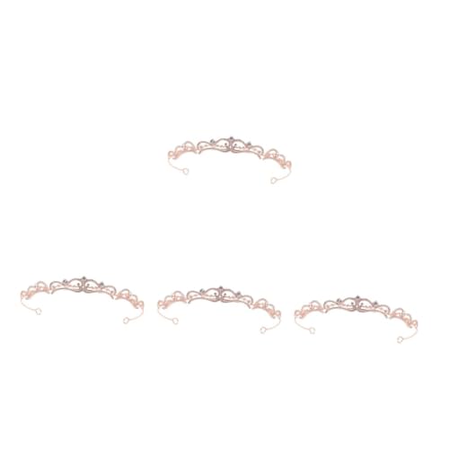 Couronne mariage baroque et 4 diademes elegant rose dore pour coiffure mariee