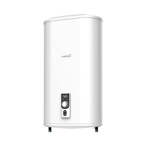 Cata | Modelo CTRS-50-REV SLIM | Termo Eléctrico | Capacidad de 47 Litros | Acero de Esmalte de Titanio Vitrificado a 850º C | Dimensiones: 860 x 470 x 250 mm | Superaislamiento