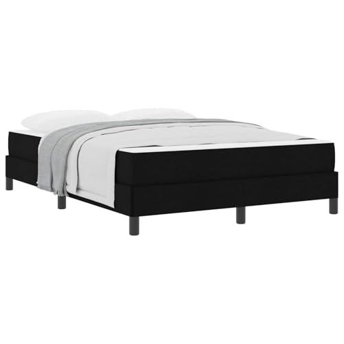 vidaXL Boxspringbett mit Matratze Schwarz 160 x 200 cm Stoff, Moderner Schlafzimmer-Bettgestell, rechteckiger Boxspring, gemütliche Plattform, langlebige Schlaflösung, Elegantes Design