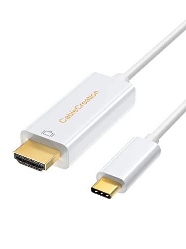 CableCreation USB-C to HDMI, 6 Feet Type C [Thunderbolt 3 Compatible] to HDMI 4K Cable, Compatible with MacBook Pro/MacBook iMac 2017/Chromebook Pixel/Yoga 910/ XPS 13, Galaxy S10/S9,1.8 m/White