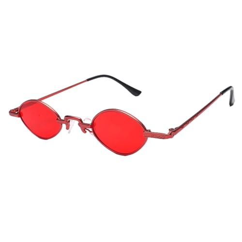 Lunettes de soleil rétro ovales en métal pour femme protection UV400