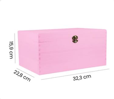 Holzbox mit Deckel Rosa – Aufbewahrungsbox aus Naturholz – Holzkiste zur Aufbewahrung & Dekoration – Rosa Holz-Kiste mit Deckel für Kinderzimmer, Deko & Haushalt – Deko Box aus Holz vielseitig nutzbar