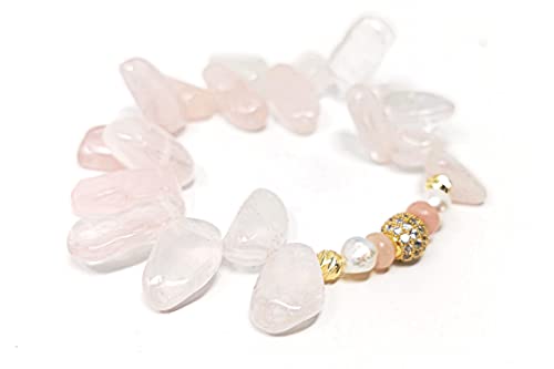 Image of Queen of Hearts bracelet with Rose Quartz - Healing Crystal Jewelry for Love + Self Love + Romantic Love + Relationships