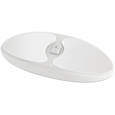 Dream lighting 12v LED Lighting with Switch RV Lights Interior Fixture 9inch Oval Ceiling Light Warm White 3500K 7.4W 450 Lumens Cover