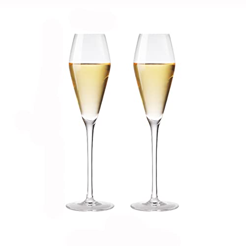 Par de copas de vino de cristal resistentes que evitan burbujas planas 2