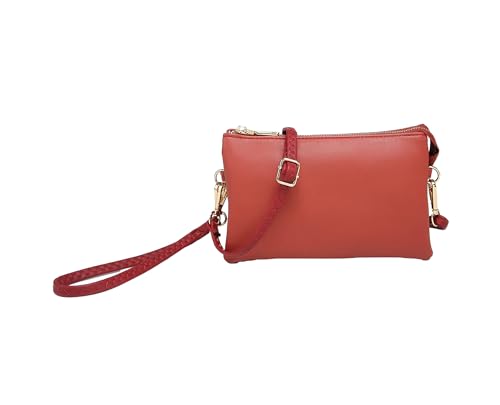 Image of JEN & CO. Riley Small Crossbody Bags Vegan Leather Wristlet Wallets Clutch Purses Shoulder Handbag for Women