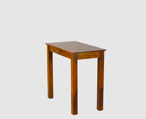 Image of Solid Wood Folding Study Table Laptop Computer Pc Writing Foldable Desk for Home & Office Space Saving Sleek Design (Brown Finish)