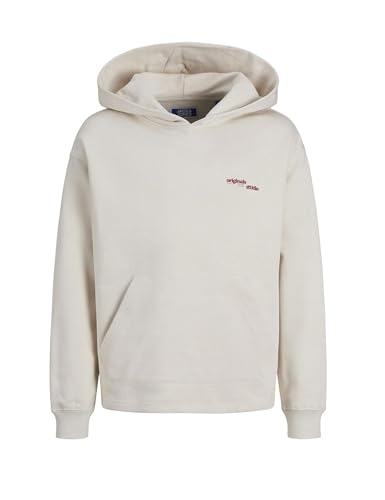 JACK&JONES JUNIOR JORGREENPOINT Back Sweat Hood JNR Sudadera con Capucha, Moonbeam/Fit:Volume, 176 para Niños