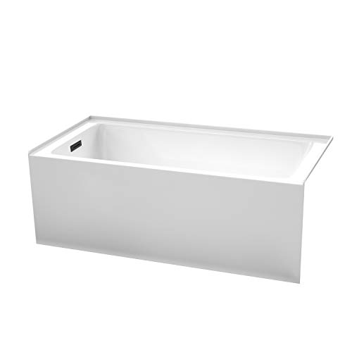 Grayley 60 x 30 Inch Alcove Bathtub in White with Left-Hand Drain and Overflow Trim in Matte Black Grayley 60 x 30 Inch Alcove Bathtub in White with Left-Hand Drain and Overflow Trim in Matte Black