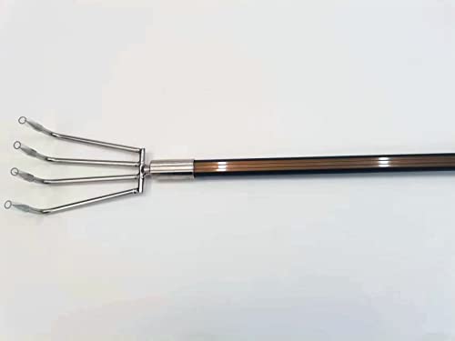 Rastrillo de garra de acero inoxidable para jardín con mango de aleación de aluminio alargado miniatura 3