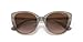 A|X ARMANI EXCHANGE Women's AX4111SU Universal Fit Cat Eye Sunglasses, Transparent Tundra/Brown Gradient, 54 mm