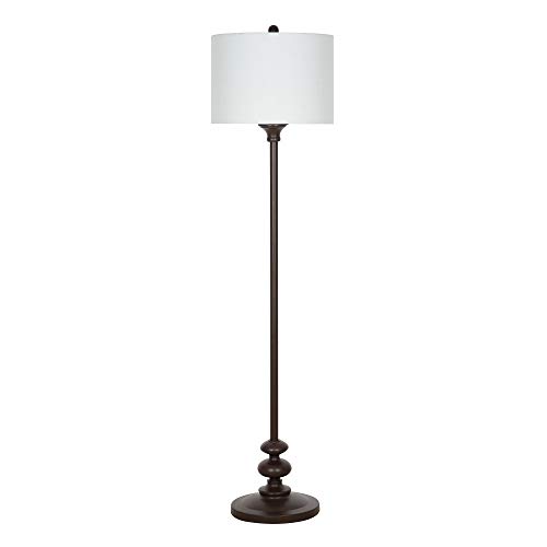 Amazon Brand – Ravenna Home Traditional Metal Floor Lamp with Stacked Oval Accents, LED Bulb Included, 58.5"H, Dark Bronze