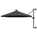 Produktbild vidaXL Sonnenschirm Wandmontage mit LEDs Metallmast Wandschirm Ampelschirm Balkonschirm Gartenschirm Marktschirm Schirm 300cm Anthrazit