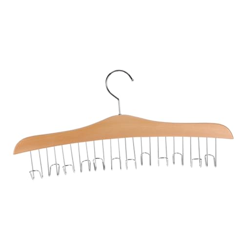 NIYANGLE Organizador de Cinturones de Madera Maciza Multiusos con Ganchos Antideslizantes para Armario Soporte Duradero para Cinturones Corbatas y Bufandas Accesorio Esencial para Orden