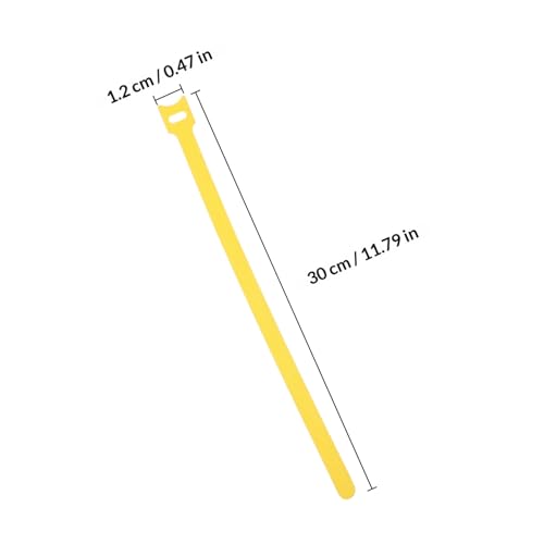 VALICLUD 100pcs Envoltura de Cable Reutilizable con Gancho y Bucle para Organización de Cables de Electrónica, Amarillo 12mm x 300mm miniatura 2