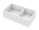 MSFC6040PLN 33-in 60/40 Double Bowl Fireclay Apron Front Farmhouse Kitchen Sink …