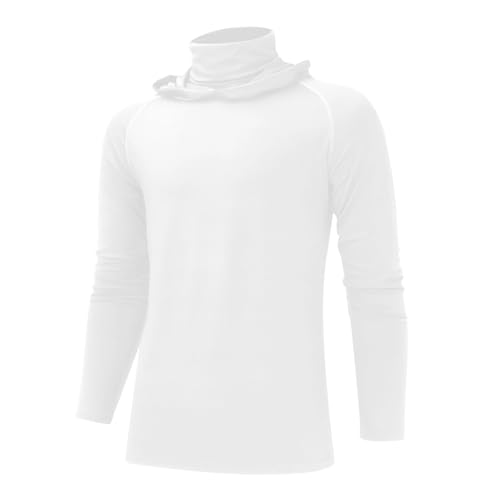 Men's Compression Shirts Long Sleeve Gym Workout T-Shirts Quick Dry Undershirts Athletic Base Layers with Face Scarf4