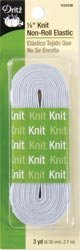 Dritz Knit Non-Roll Elastic 1/4 inch x 3 Yards White (4-Pack)