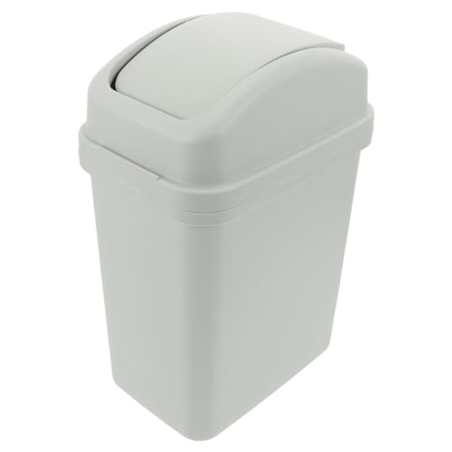 Caneca de basura rectangular de plástico con tapa basculante