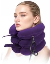 Neck Stretcher,Inflatable Cervical Traction Neck Device,Neck Relief Tool,Adjustable Cervical Brace(Purple)