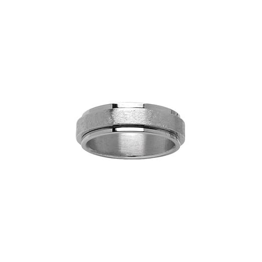 1001 Bijoux - Alliance acier anti stress et bandeau satiné - tour de doigt 54
