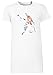 Tribal Rojo Panda Largo Camiseta Vestir Mujer Blanco Women's Long tee Dress White